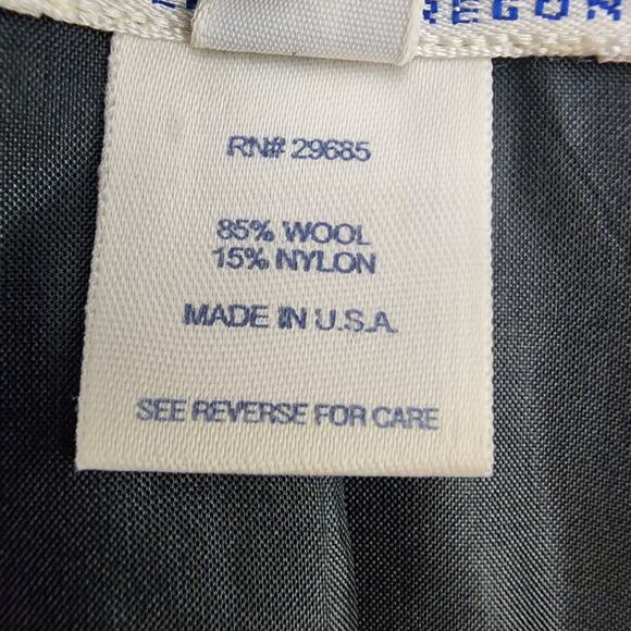 Vtg Pendleton Blazer Womens 14 Career Black 3 Button Jacket Faux Pockets Wool - Picture 9 of 9